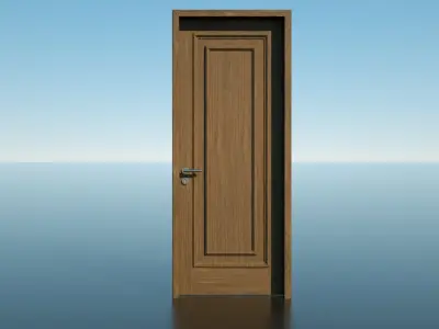 door PSL wooden bundle 3D model