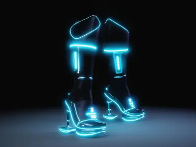 Female Boots Sci-Fi High Tech 3D model