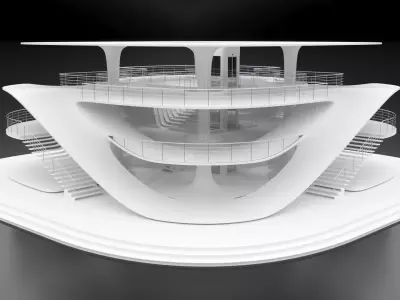 Futuristic Parametric Sci-Fi Exhibition Pavilion Architecture 3D model