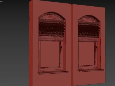 Parametric Roman Curtains and Arched Window 3D model