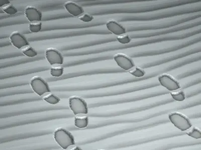 Footprints in sand 3D model