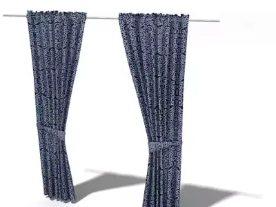 Living Room Window Curtains 3D model