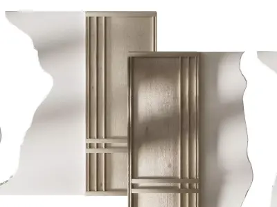 Wall panel wood gypsum 2 3D model