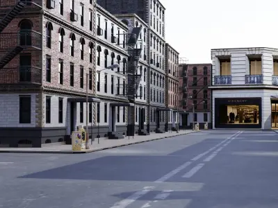 Old city Low-poly 3D model purchase