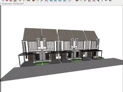 Modern Minimalist House Design 6x12 m  2 Floors SketchUp Only 3D model