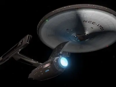 Refit Constitution Class USS Enterprise Low-poly 3D model