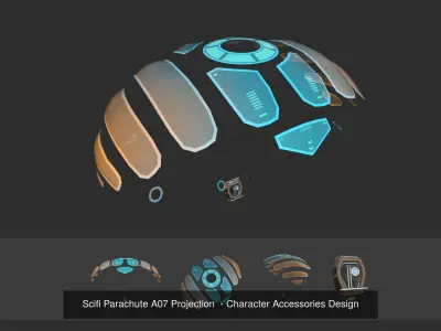10 Scifi Parachute A Collection - Character Accessories Design 3D Model Pack