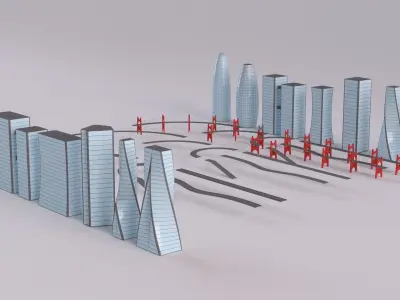 Cyberpunk Buildings Collection 3D model