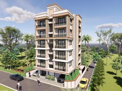 Modern Apartment Building - Luxury Residential Housing 3D model