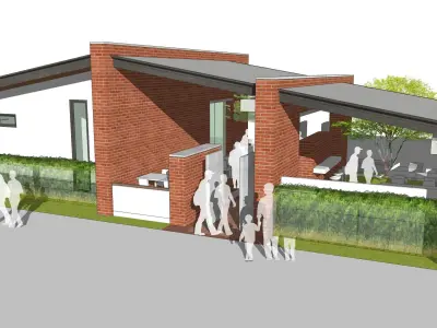 PUBLIC BUILDING AND HOTEL 3D model