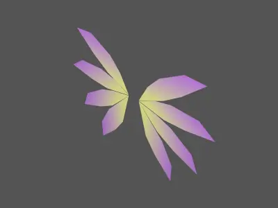 Low Poly Wings v3 004 Free low-poly 3D model