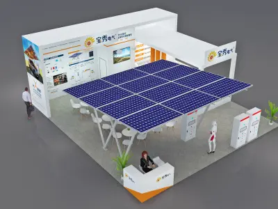 Booth Exhibition Stand Stall 10x11m Height 440cm 3 Open 3D model 3D model