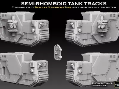 Semi- Rhomboid Tank Tracks 3D print model