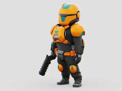 TOON TROOPER AHILLON  RIGGED 3D model