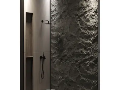 Corner Shower Cabins 02 Low-poly 3D model