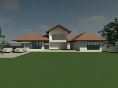 Tropical U house 3D model