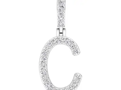 Alphabet C-letter single row pendant 3D print model