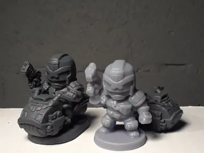 Chibi Lawman biker set 3D print model