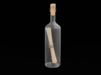 Scroll in Bottle Low-poly 3D model