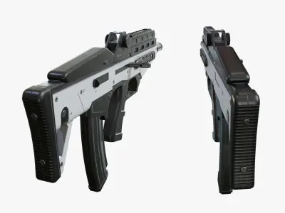 Sci Fi Gun Low-poly 3D model 8