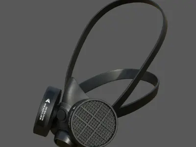 Gas mask helmet 3d protection plastic Black  Low-poly 3D model