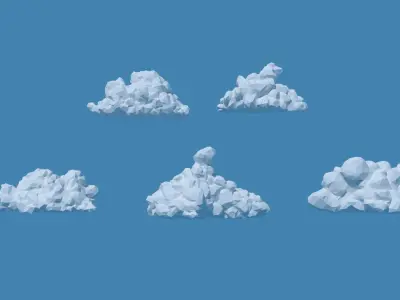Low Poly Cumulonimbus Clouds Pack 1 3D model