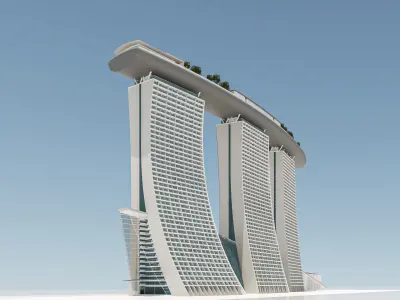 MARINA BAY SAND SINGAPORE Low-poly 3D model