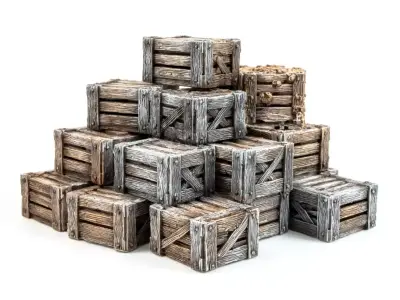 Pile Of Crates Perfect For Wargaming And 3D Print 3D print model