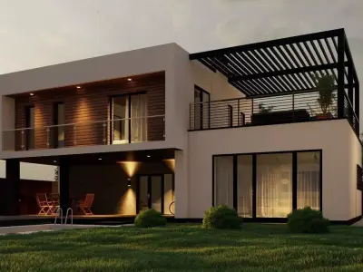 modern Residential house 3D model get