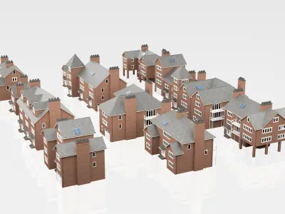 British House Design Collection - 12 Pieces 3D Model Pack