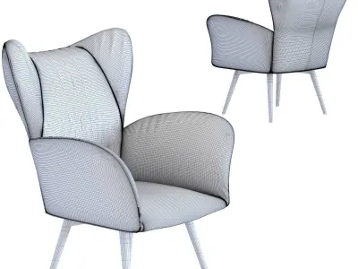 Armchair Black Wall Street Vintage Ornament 3D model