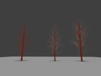  Trees without leaves 3D model