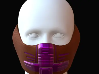 Gas mask helmet 3d model scifi Low-poly  Low-poly 3D model 222