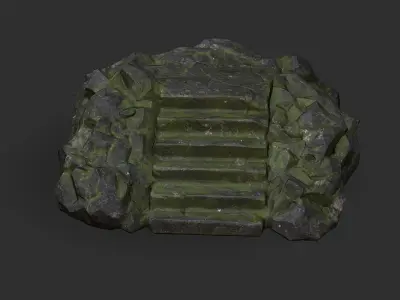 stairs stone 06 Low-poly 3D model