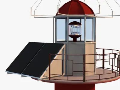 Lighthouse with stripes 3D model