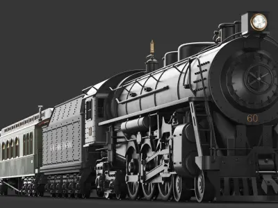  Full Detailed Steam Train With Interior 