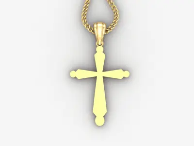 Light Gold 18K Cross Pendant 1CP098 3D print model