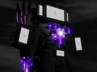 Skibidi Toilet Upgraded  Titan TvMan  Low-poly 3D model