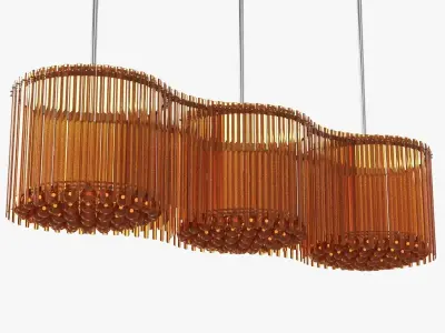 Custom made glass pendant fixture 3D model