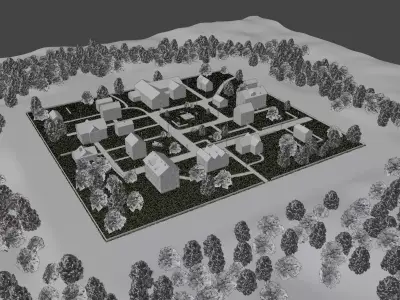 Historic Village Layout 3D model