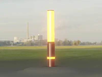 Dark Red Light-Column -30- Street-Light 9 Low-poly 3D model