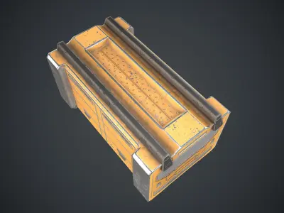 Sci-Fi Box Props Orange Low-poly 3D model