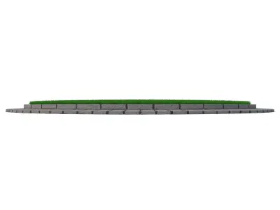 Grass brick wall with on top 3D model