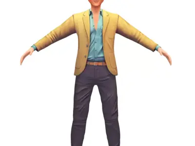 Cartoon Low Poly Style Avatar 018 3D Model Low-poly 3D model