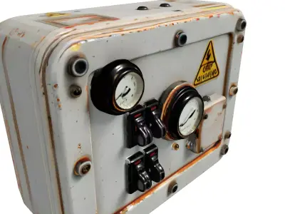 Rusted Industrial Electrical Control Panel Low-poly 3D model