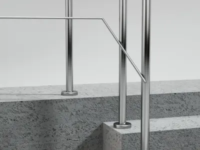 Stair railing 03 3D model