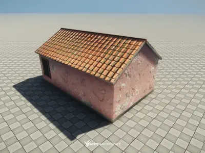 Stone Barn Free low-poly 3D model