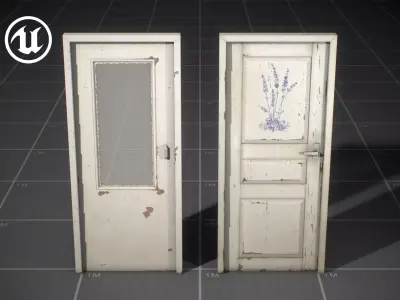 Used Soviet Doors Low-poly 3D model