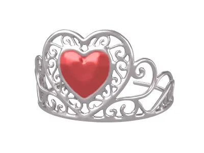 Heart Tiara v1 002 Low-poly 3D model