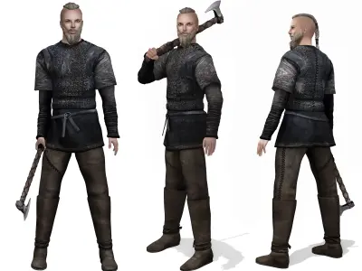 Ragnar Full Viking Outfit Low-poly 3D model